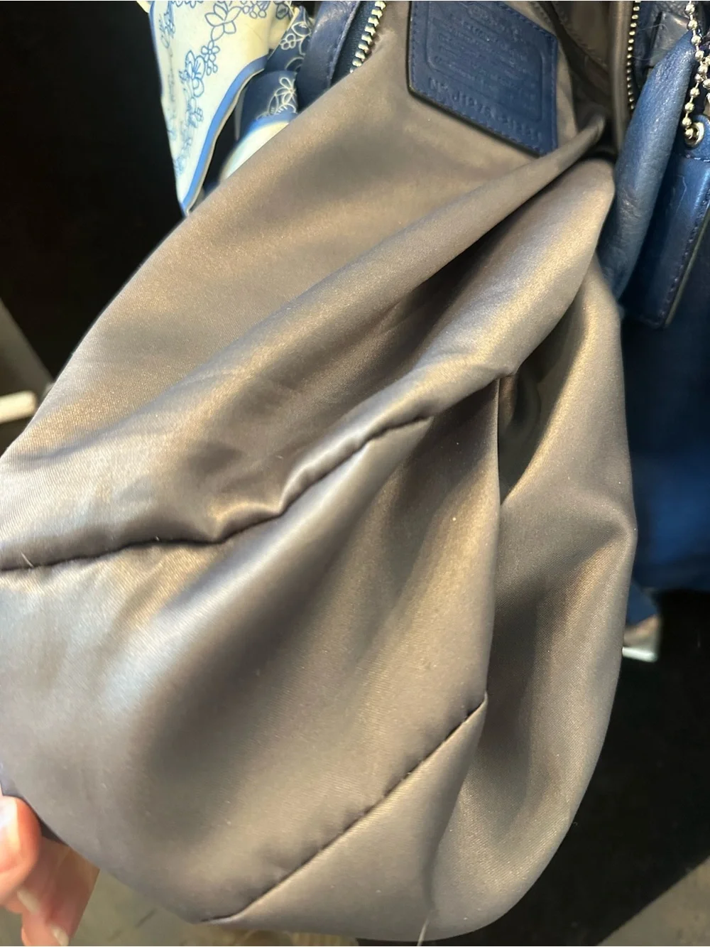 Coach#341 Madison Isabelle Blue Pebbled Leather Shoulder/ crossbody
